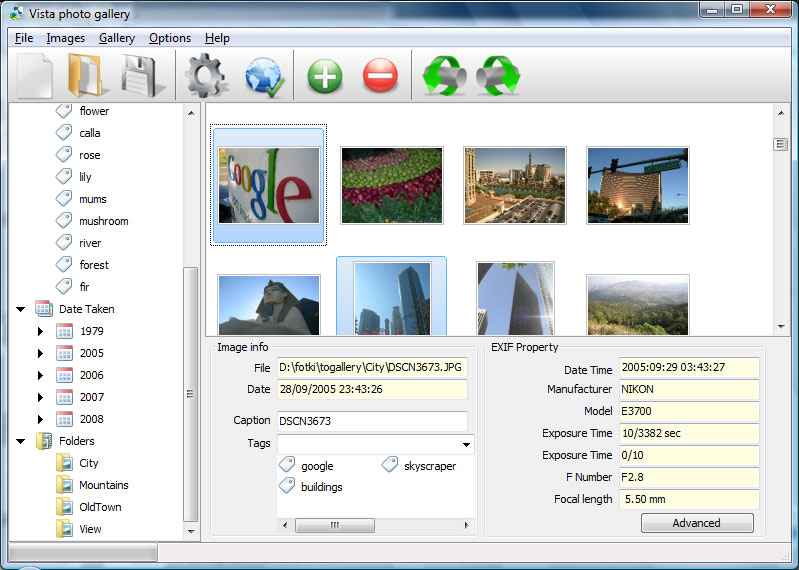 Screenshot vom Programm: Vista Photo Gallery